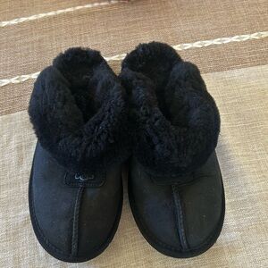 UGG Black Sheepskin Slippers
